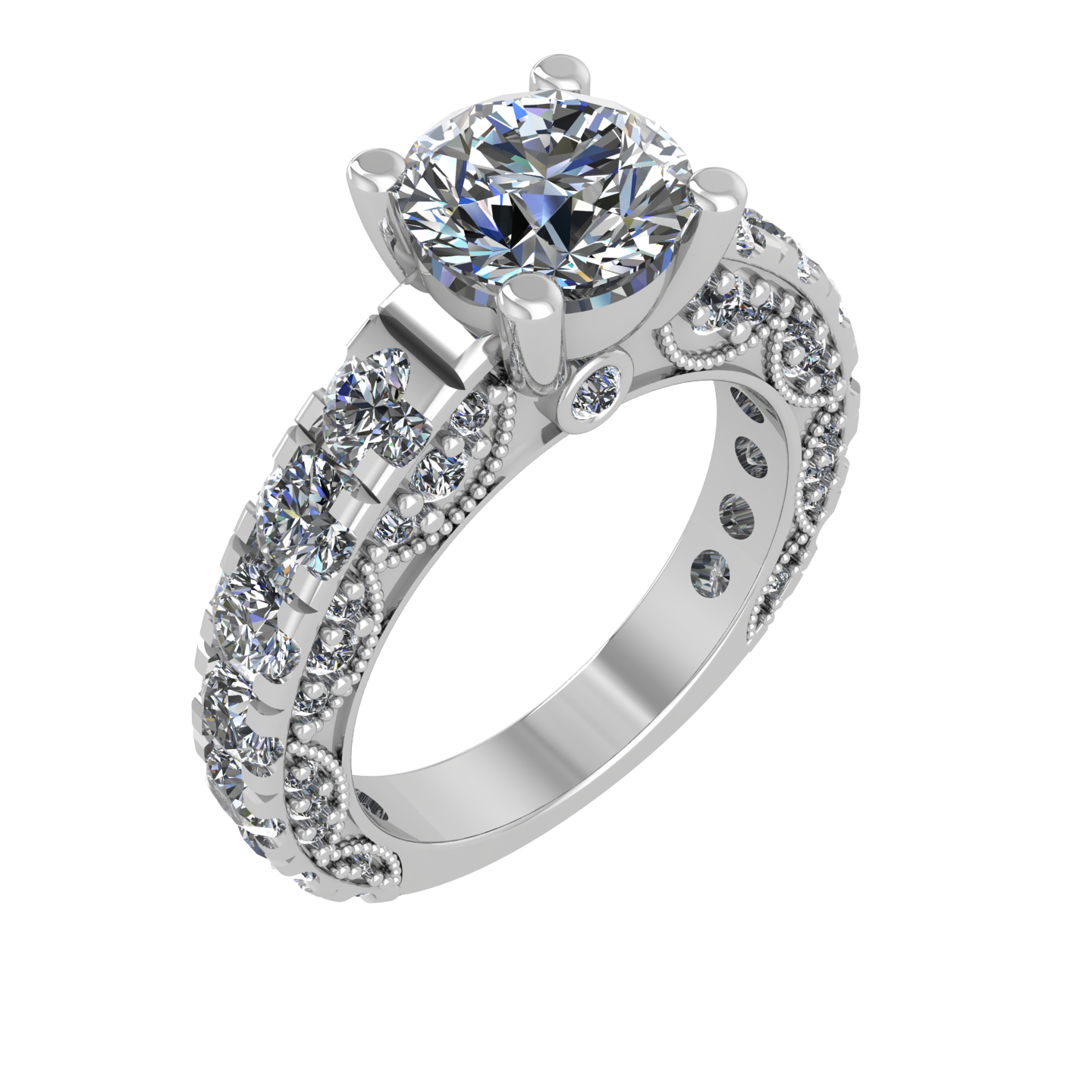 DESIGNER 6.50mm ROUND ENGAGEMENT RING